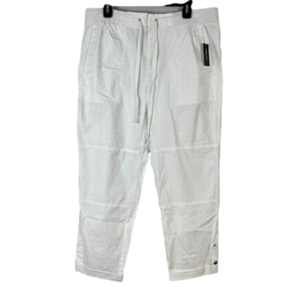 Lord  Taylor White roll up pants size Large